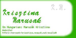 krisztina marusak business card
